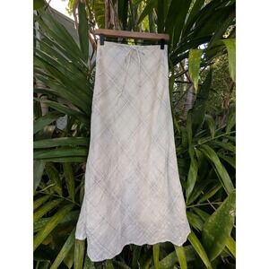Plaid linen maxi skirt XS Mango cottage core boho western farmcore western